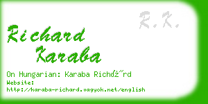 richard karaba business card